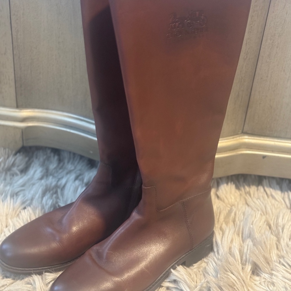 Coach Rich Brown Leather Winter Boots
